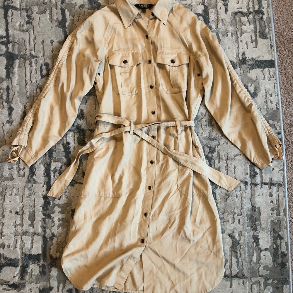 Tan Lauren Ralph Lauren safari dress size 2